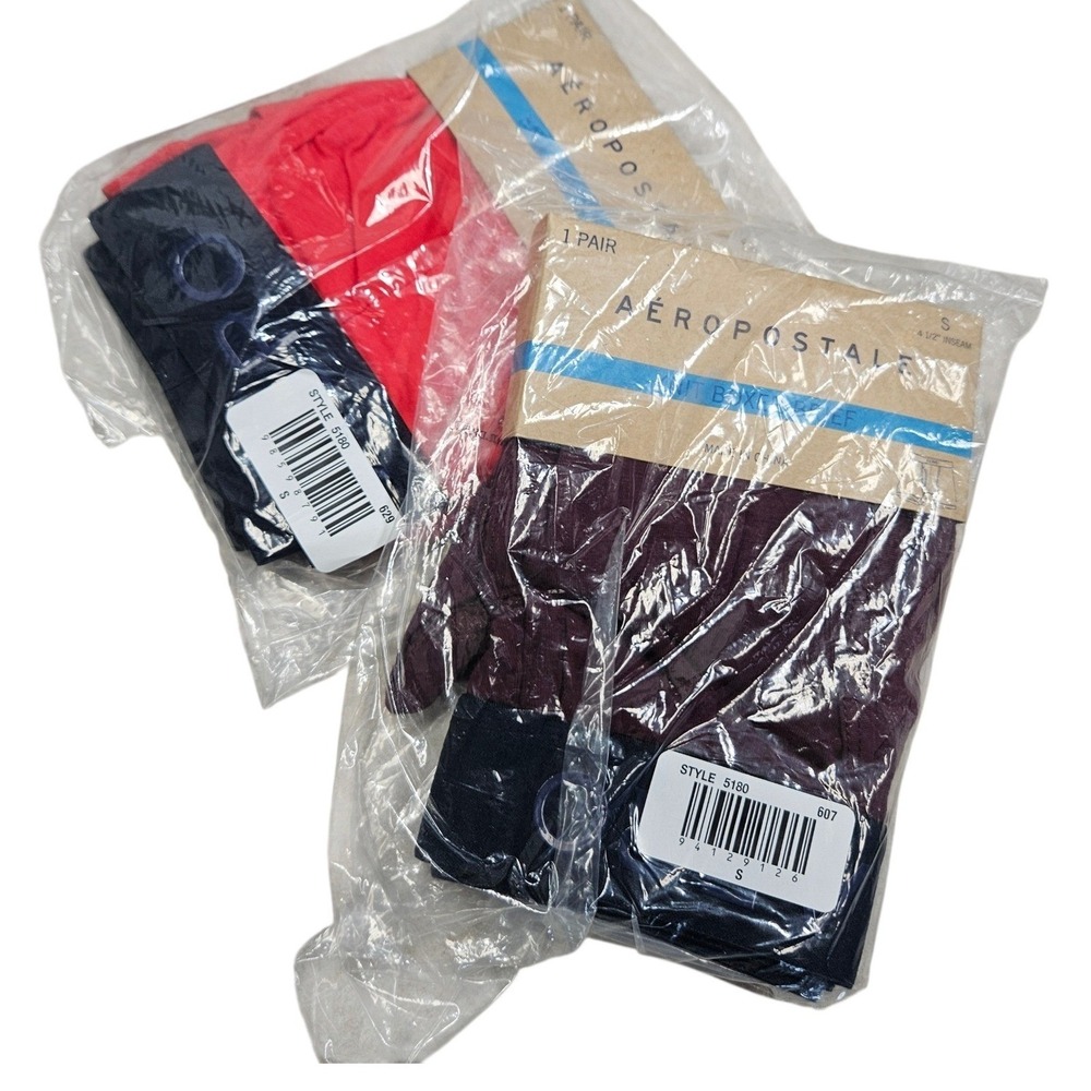 Aeropostale Knit Boxer‎ Briefs Mens S Red Burgundy NWT 2 Pack 4.5 Inseam